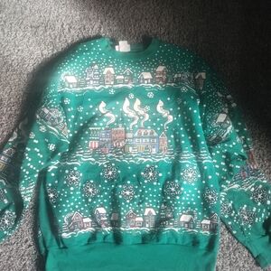 Green Holiday Sweater - Women's Cowl & Turtleneck